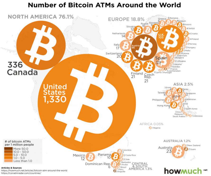 Mapping Out The World's Bitcoin ATMs | Zero Hedge